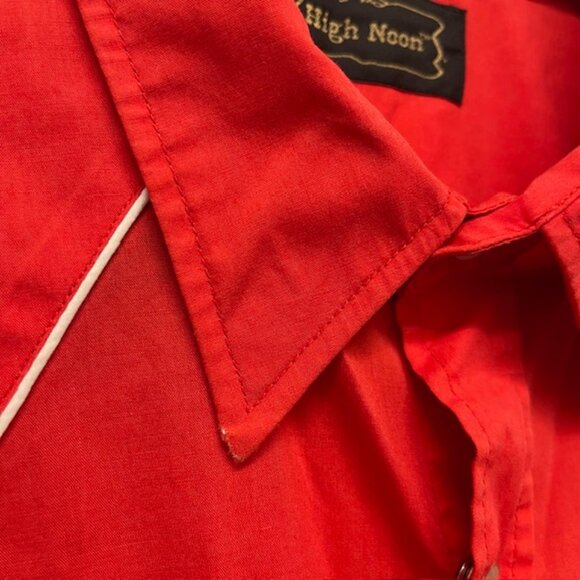 Vintage High Noon Western Shirt-Pearl Snap RED Men's Medium - Picture 7 of 9